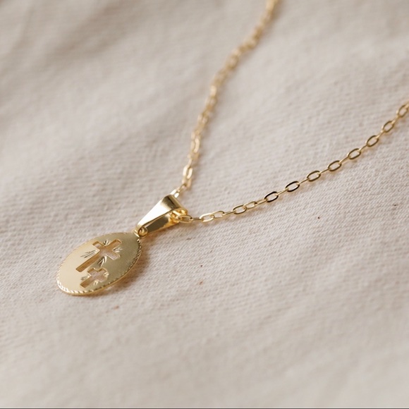 Dainty Cross Necklace | 18k Gold Filled - Picture 7 of 9